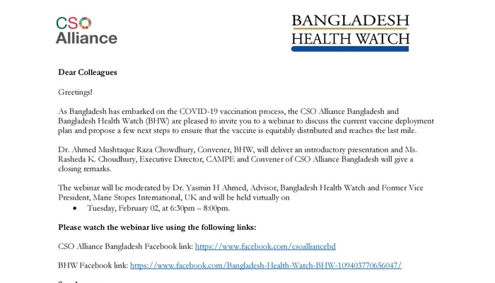 Webinar on COVID 19 Vaccine